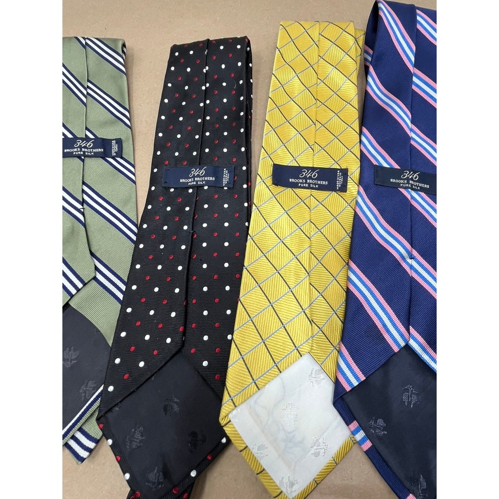 Brooks Brothers Silk Tie Lot of 6 Mens Striped Polka Dot Paisley Windowpane 346 - Picture 2 of 8